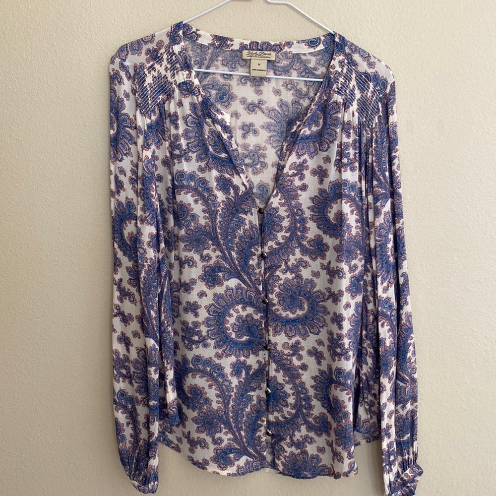⬇️LAST CHANCE PRICE DROP Lucky Brand Paisley Blouse Size M EUC
